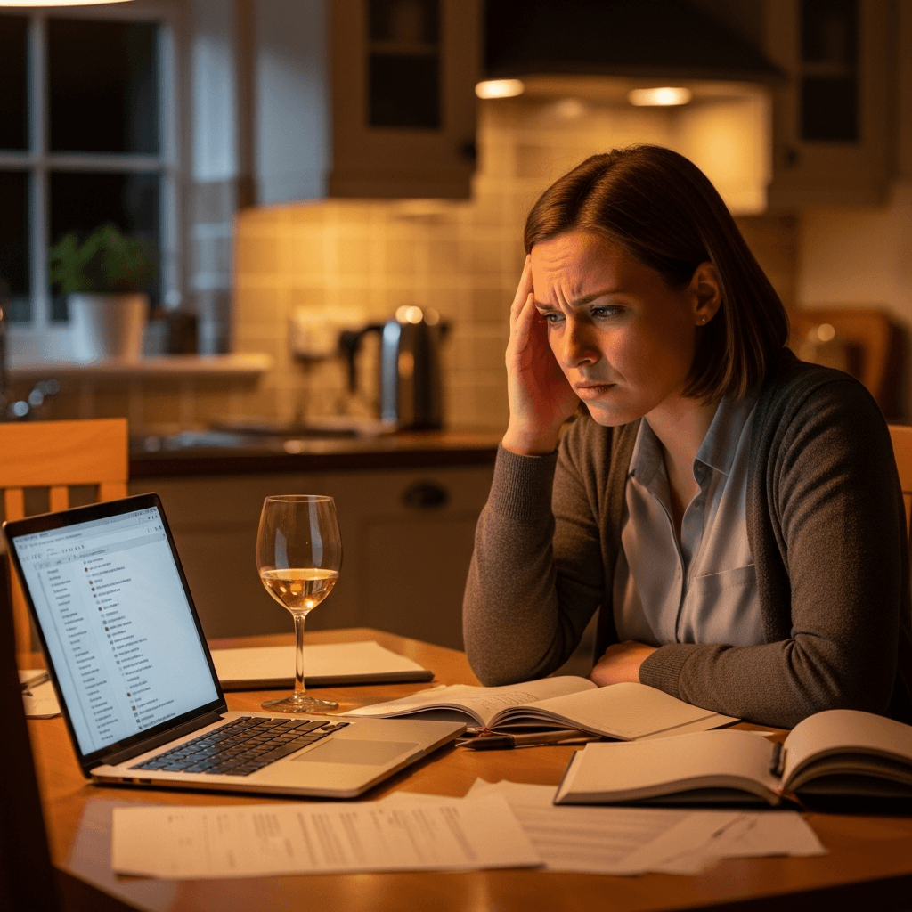 Teacher working late at 9pm